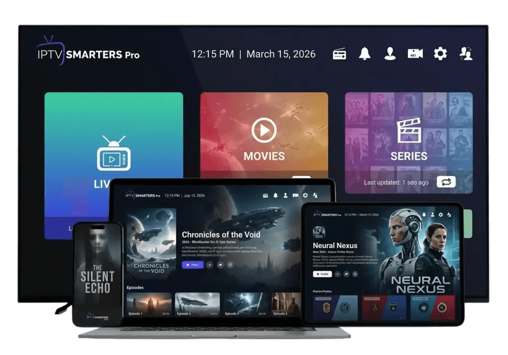 IPTV Smarters Pro funcionando em TV, notebook, tablet e celular