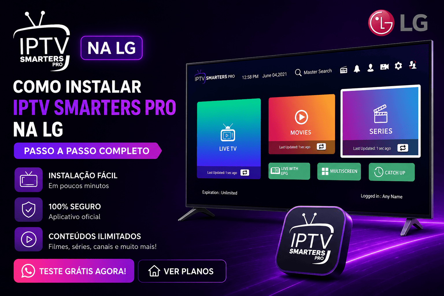 assistir iptv smarters pro na lg instalação smart tv